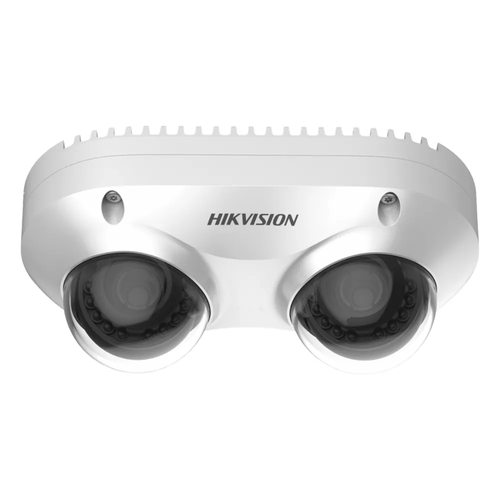 PanoVu Series / Lente Dual de 5 Megapixel / 2 Lentes Fijos de 2.8 mm / Recomendado para Pasillos o Esquinas / IP67 / IK10 / PoE / WDR 120 dB / 10 mts IR / Entrada y Salida de Audio y Alarma / MicroSD