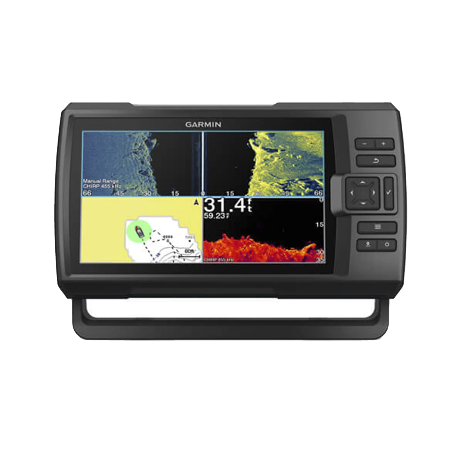 Ecosonda STRIKER Vivid 9sv / Pantalla a Color 9" / Sonda CHIRP Tradicional / ClearVü y SideVü / GPS de Alta Sensibilidad / Quickdraw Contours / Transductor GT52HW-TM Incluido / IPX7