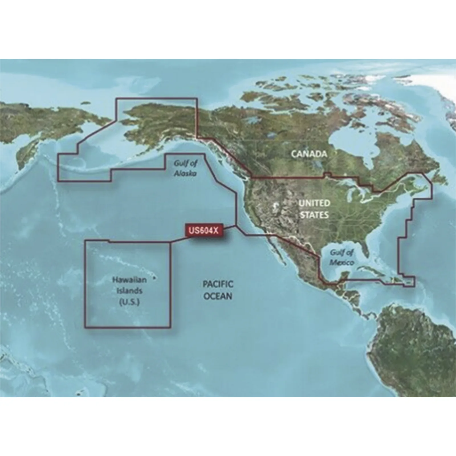 Mapa HXUS604X todas las costas de EE.UU y las costas del oeste de Canada.