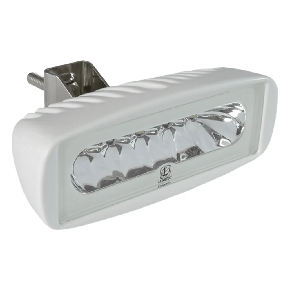 Luz led marina Caprera2 con bracket, emite luz color blanco y azul de 1000 lúmenes, fabricado bajo norma de protección IP67.