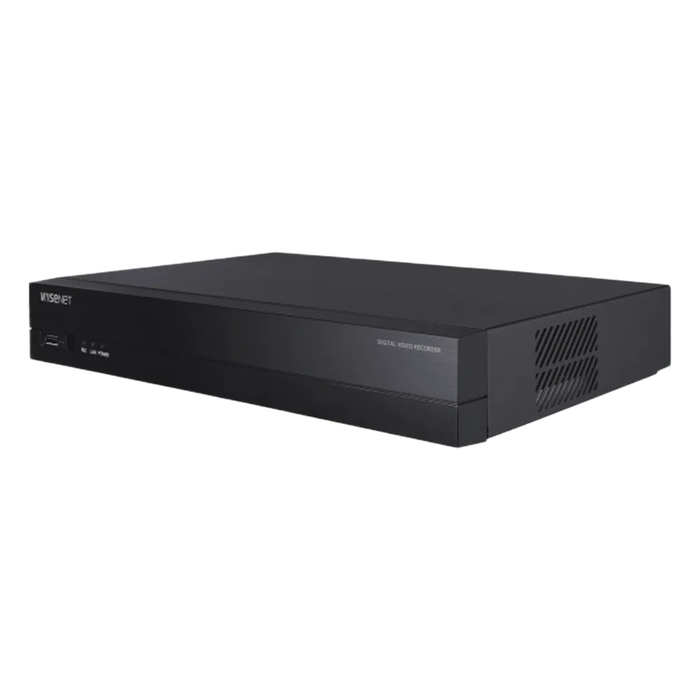 DVR 6 Canales 4 Analógicos + 2 IP hasta 8MP / Soporta AHD, TVI, CVI, CVBS, IP / 4 Entradas y 1 Salida de Alarma / Wisenet P2P