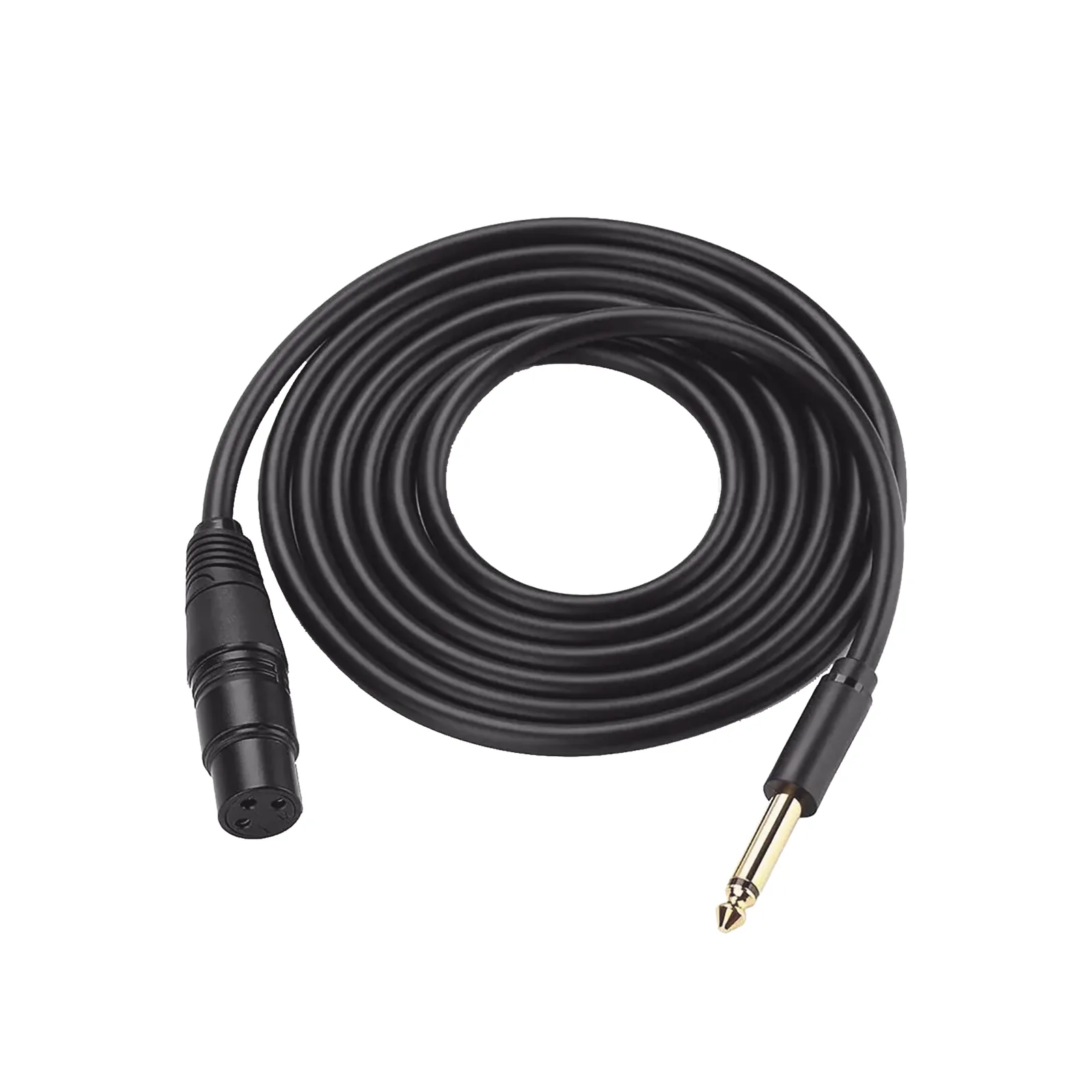 Cable para Micrófono Plug 6.35 mm (1/4 Inch) Macho a XLR Canon Hembra / Núcleo de Cobre / 5 Metros / Alta Calidad / Color Negro