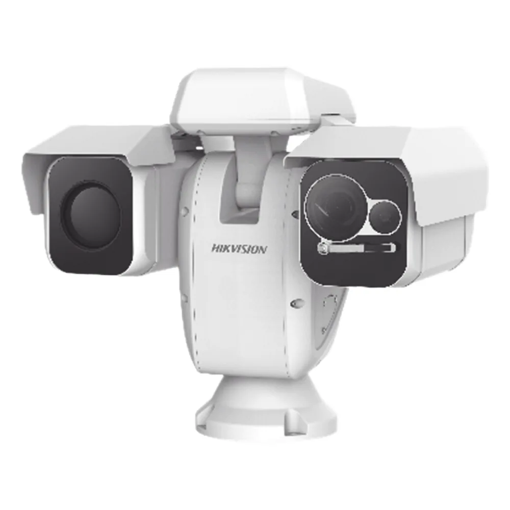 Punta de Poste IP Dual / Térmica 25 mm (384 X 288) + Óptico 40X / 200 mts IR / IP66 / Detección de Temperatura / Micro SD