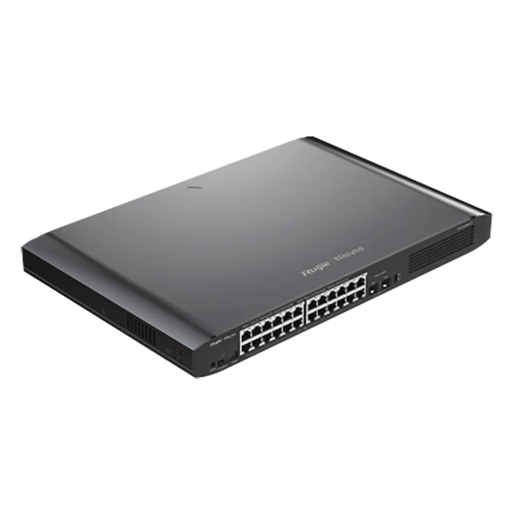 Switch Smart PoE con 24 puertos Gigabit PoE 802.3af/at + 2 SFP para fibra 1Gb, gestión gratuita desde la nube, 370w