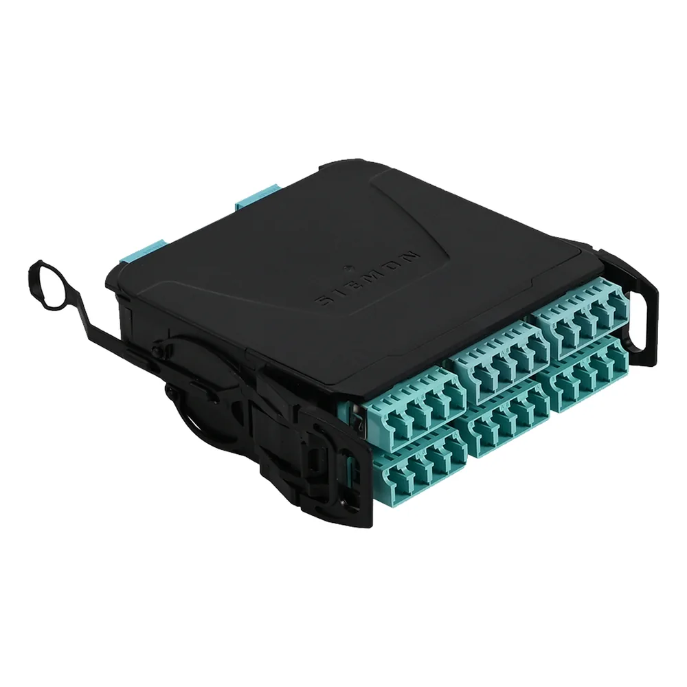 Módulo Plug & Play LightVerse, Hasta 24 fibras, Base 12 Hembra, "Shuttered" LC/UPC para fibra Multimodo OM4, STD Loss