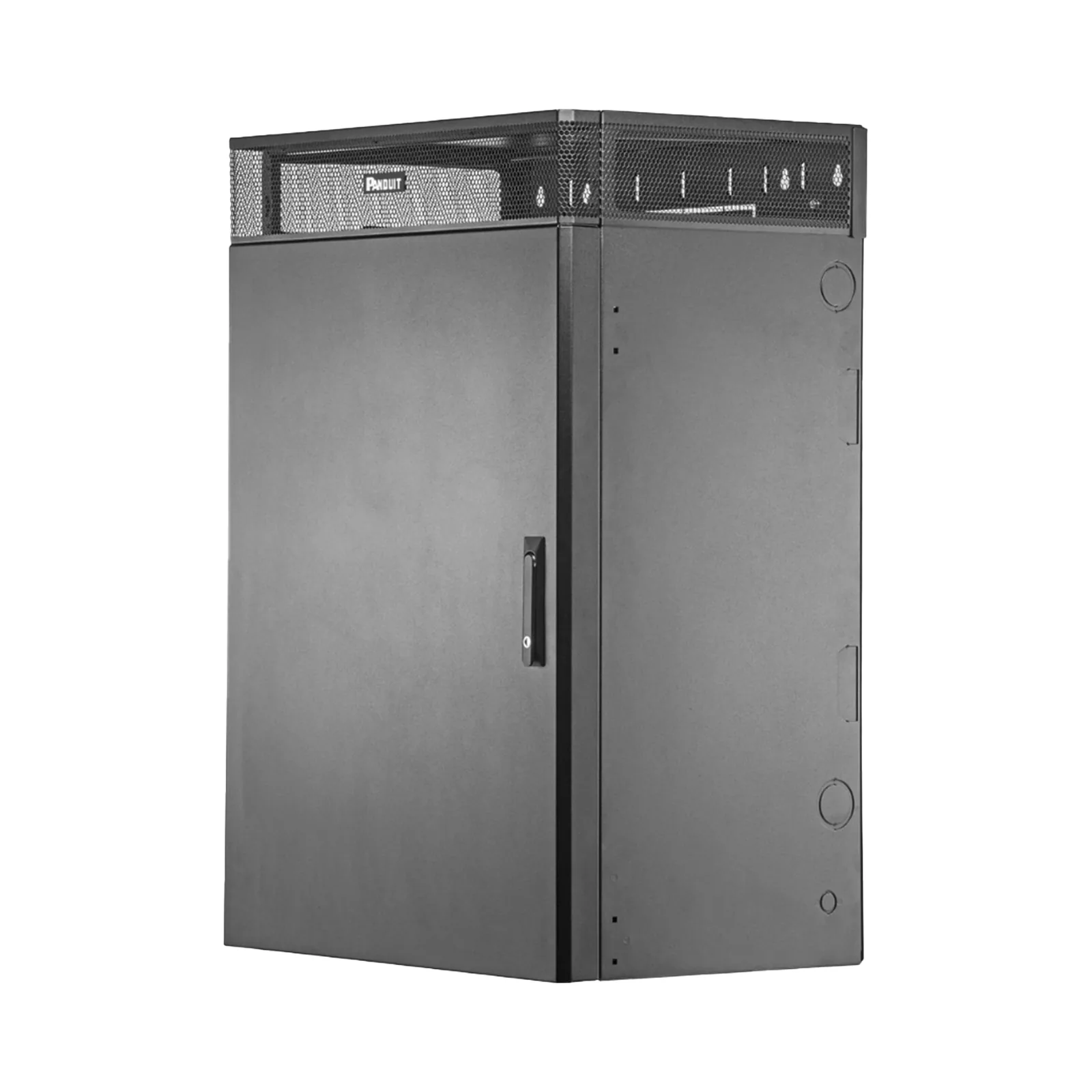 Gabinete de Montaje en Pared TrueEdge™, Con 9 UR para Equipo Activo y 9 UR para Paneles de Parcheo, Fabricado en Acero, Color Negro