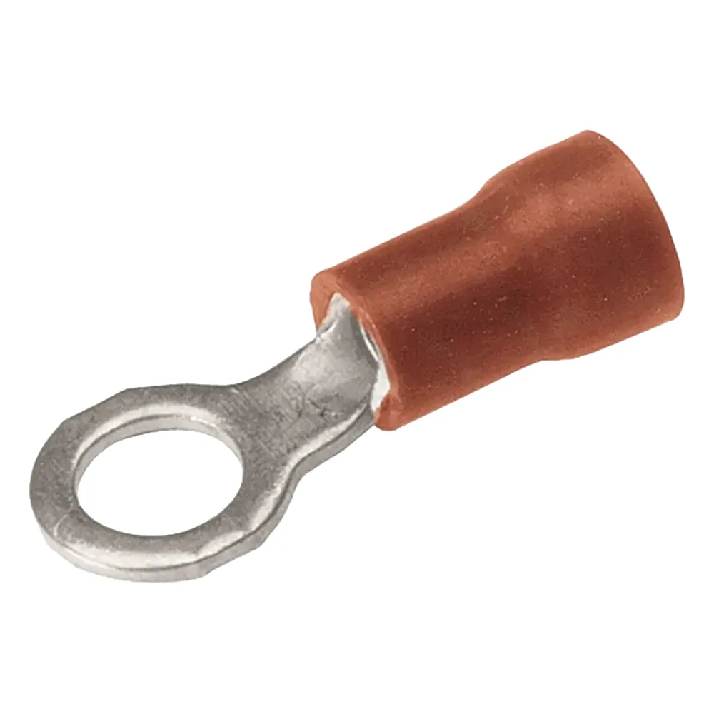 Zapata Terminal de Ojillo para Tornillo 1/8 in (3 mm) calibre 22-16 AWG con aislamiento de vinilo.