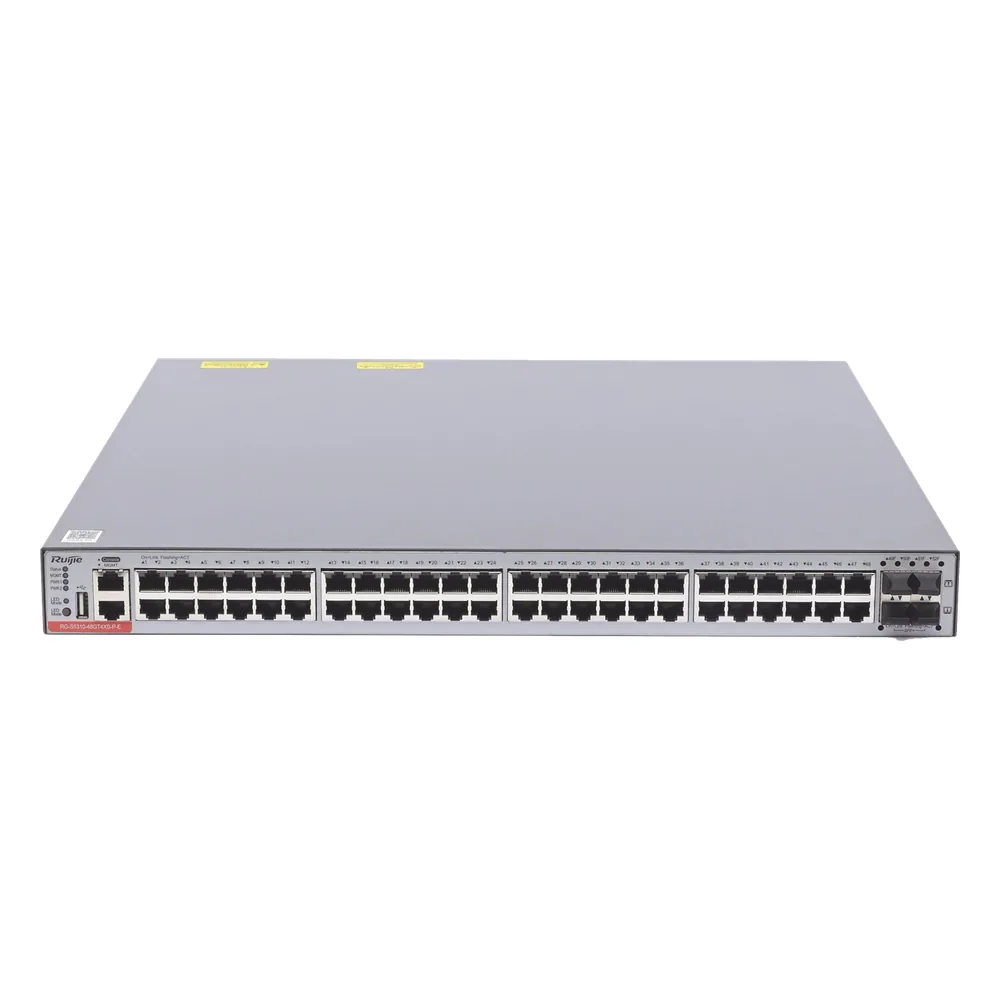 Switch Administrable Capa 3 PoE con 48 puertos Gigabit 802.3af/at + 4 SFP+ para fibra 10Gb, hasta 1,480 watts, gestión gratuita desde la nube.