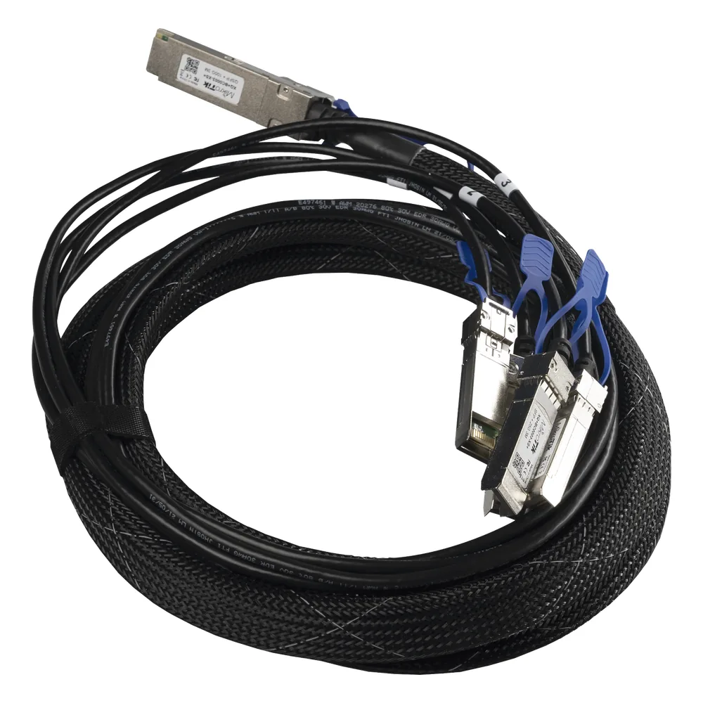 (XQ+BC0003-XS+) Cable de conexion 100G QSFP28 a 4 x 25G SFP28 o 40G QSFP+ a 10G SFP+, 3m