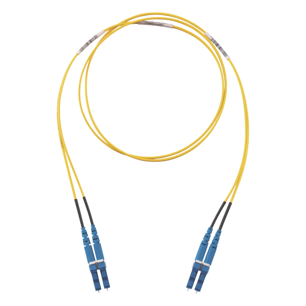 Jumper de Fibra Optica Monomodo 9/125 OS2, LC-LC Duplex, LSZH, Color Amarillo, 10 Metros (32.81 Pies)