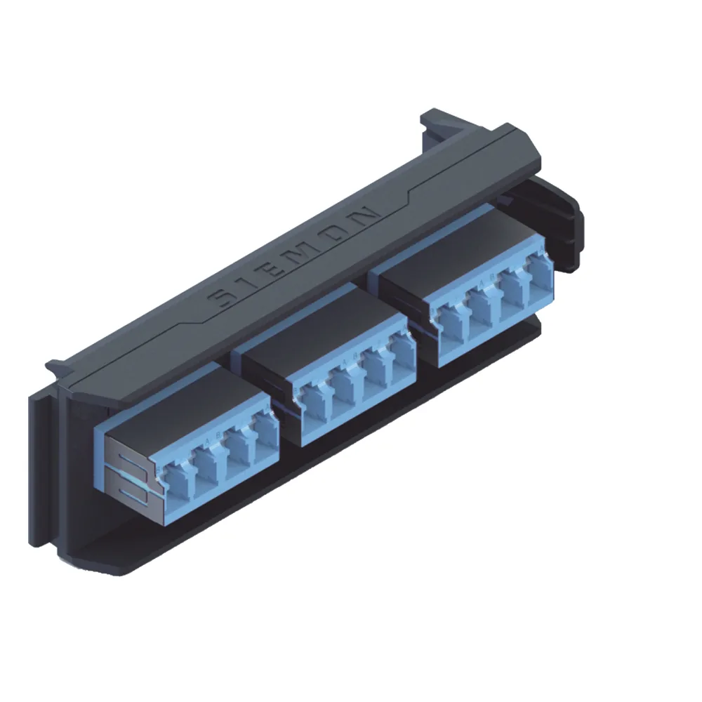 Placa Acopladora LightVerse, 6 Conectores Dúplex LC/UPC Shuttered, Acepta hasta 12 Fibras Monomodo
