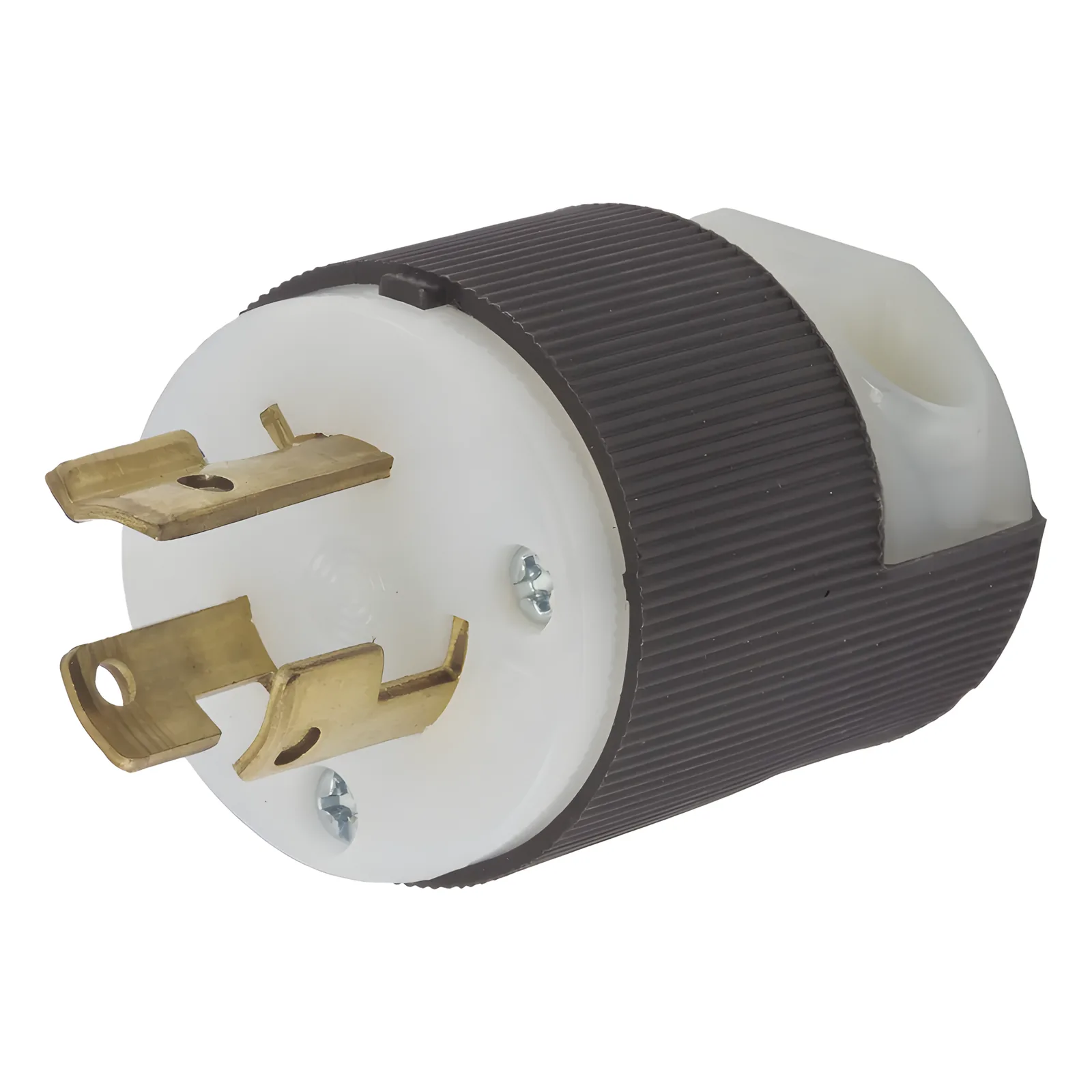 Clavija Industrial con Bloqueo de Media Vuelta / 15 A 250 V CA / 2 Polos 3 Hilos / Color Blanco y Negro / Nema L6-15P.