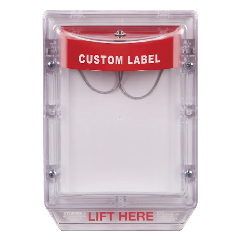 Cubierta Protectora de Policarbonato Serie Stopper IIÆ, Con Bocina, Sin Espaciador, Montaje Empotrado, Etiqueta Personalizada