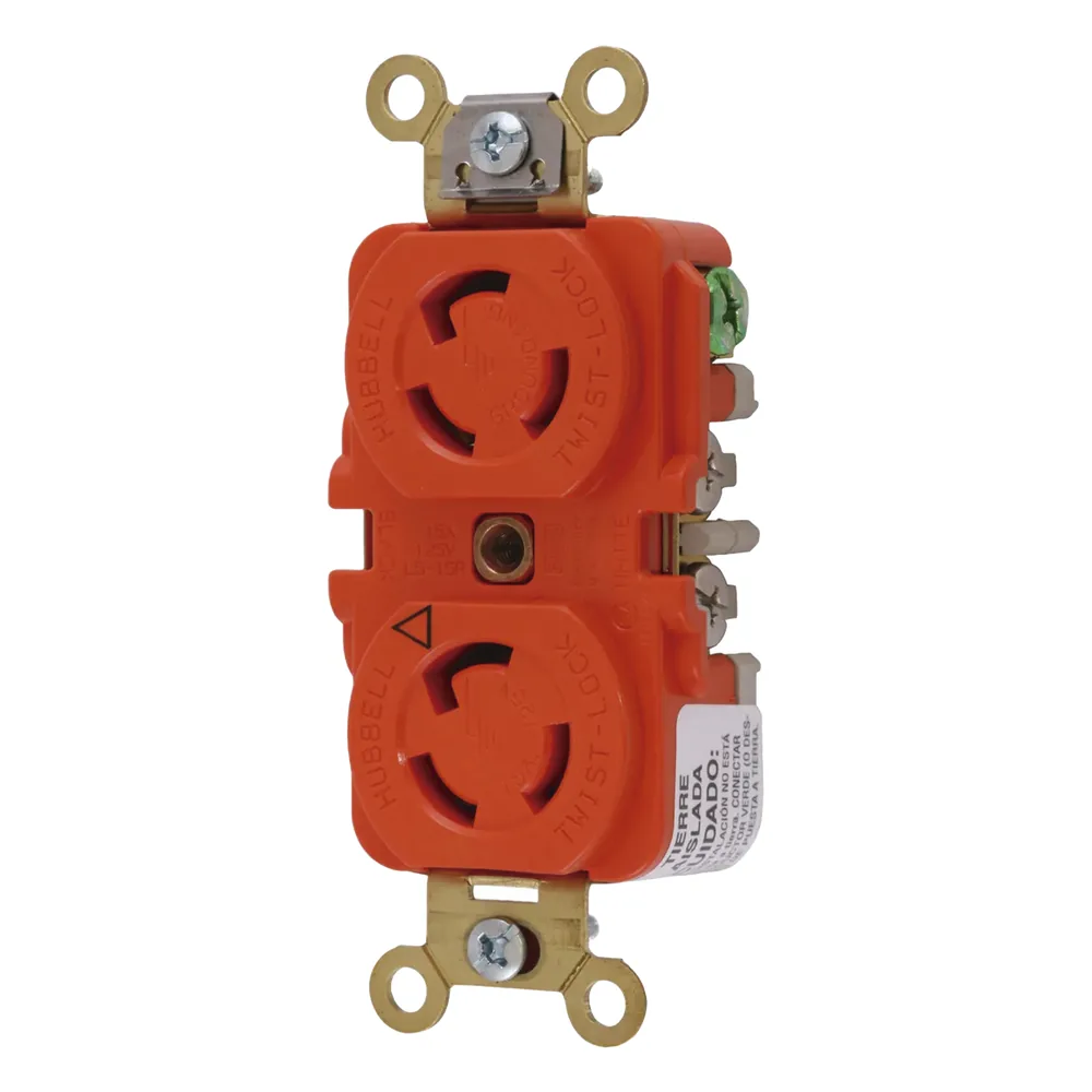 Receptáculo Duplex de Media Vuelta / 15 A 125 V CA / 2 Polos 3 Hilos / Nema L5-15R