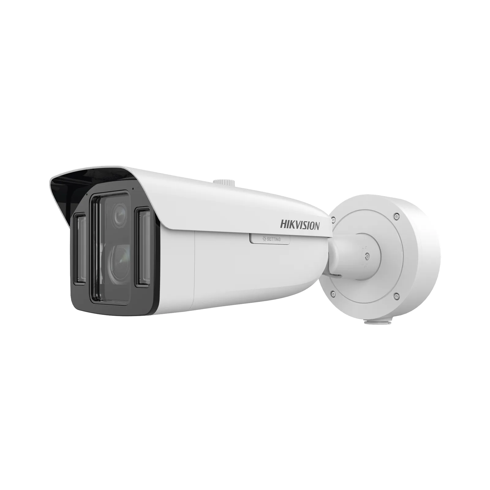 [TandemVu] Bala IP Dual 4 Megapixel (2 Lentes) / Lente Fijo (4 mm / ColorVu) y Lente Mot. (5 a 20 mm / DarkFighter X) / Luz Dual (IR y Luz Blanca) / IP67 / IK10 / Reconocimiento Facial / ACUSENSE / WDR 140 dB / DeepinView / Búsqueda por Atributos