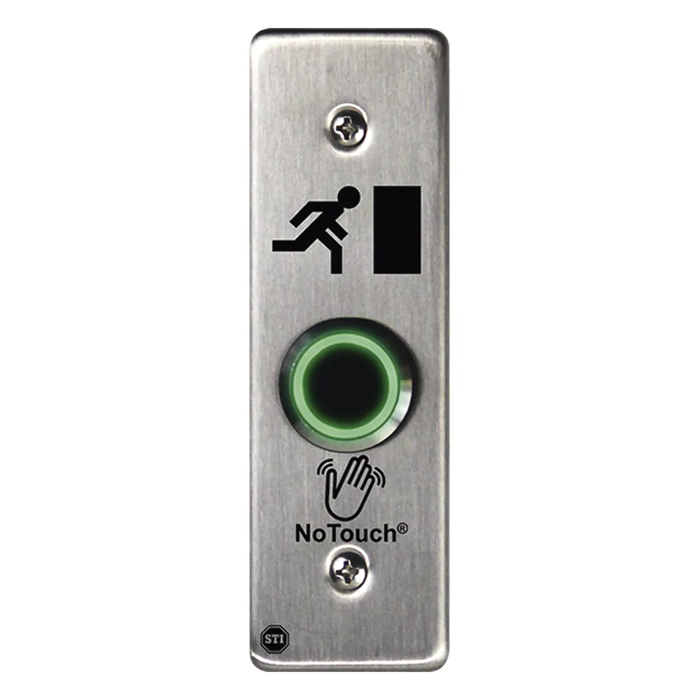 Interruptor IR NoTouch® de Acero Inoxidable, Montaje Delgado, Caja Posterior, Símbolo de puerta