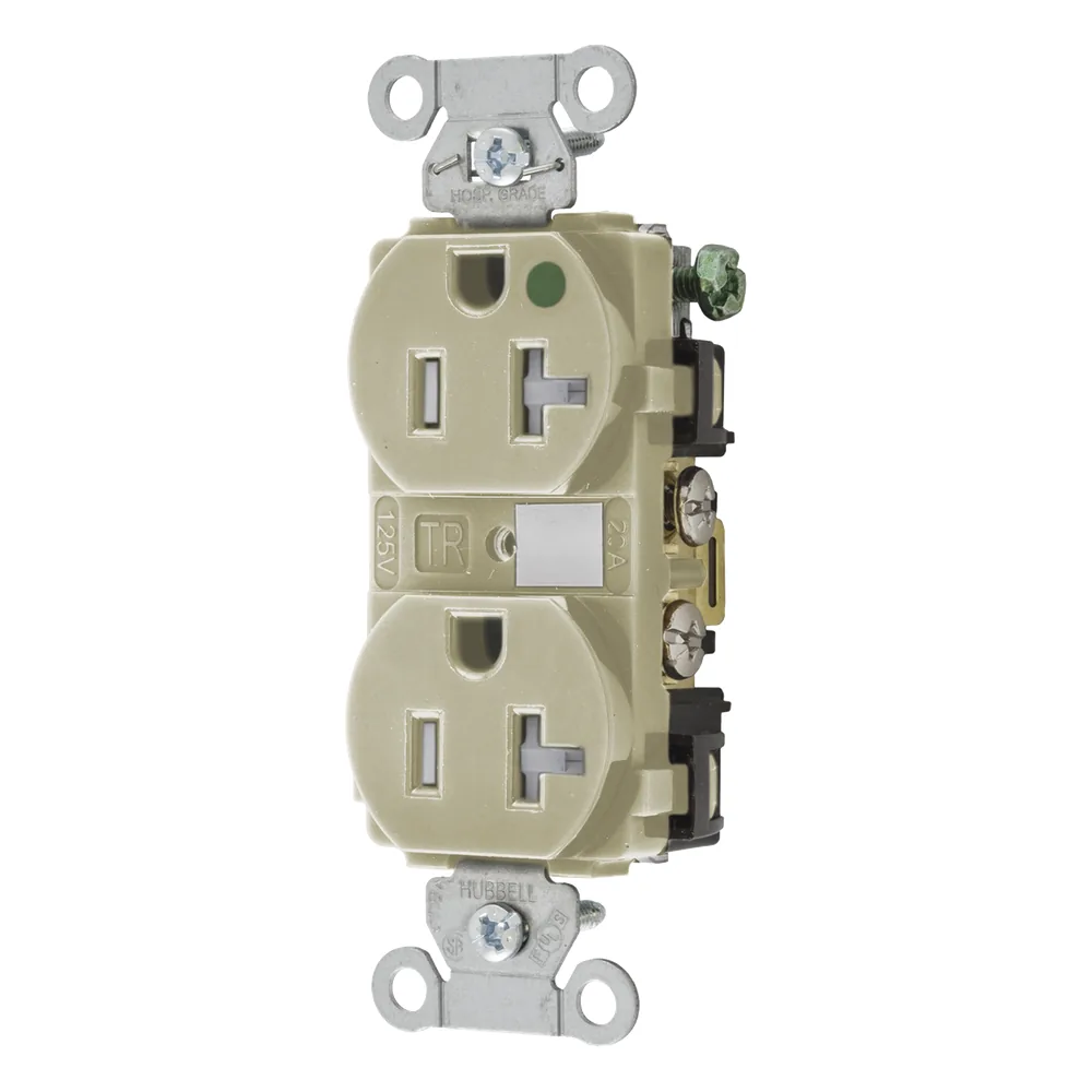 Contacto Duplex de 20 A 250 V CA/ Nema 6-20R / Grado Hospitalario / Color Marfil.