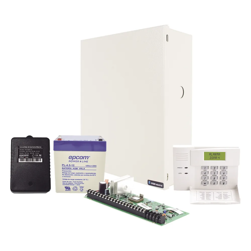 Kit de panel de alarma híbrido con teclado de mensaje fijo en español y transformador