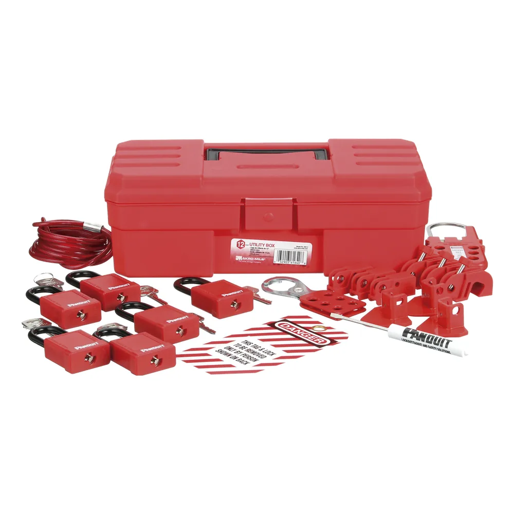 Kit de Bloqueo LOTO para Contratistas con Componentes (Color Rojo).