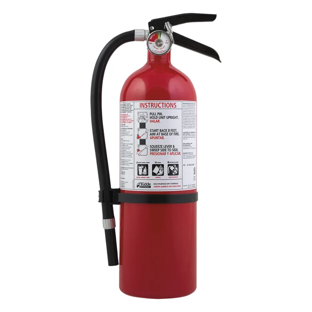 Extintor desechable multipropósito de polvo químico seco para fuegos clase A, B y C, uso en garage y taller, cilindro blanco, paquete de 4 piezas de 5.5 lb