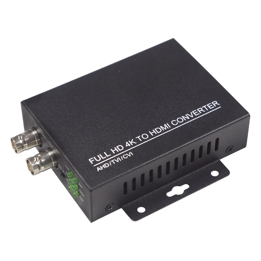 Convertidor de CVI, TVI, AHD, CVBS a HDMI, salida HDMI 1080P 60Fps / Bucle de salida CVBS / Soporta hasta 8MP CVI, 8MP TVI, 8MP AHD / Admite señal de entrada 960H / Incluye fuente de alimentación y cable BNC.