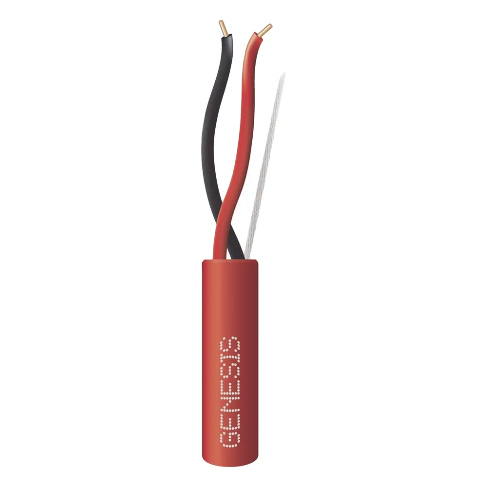 Bobina de 305 m (1000 ft) / Cable para Incendio 2x16 AWG / Plenum FPLP / Rojo