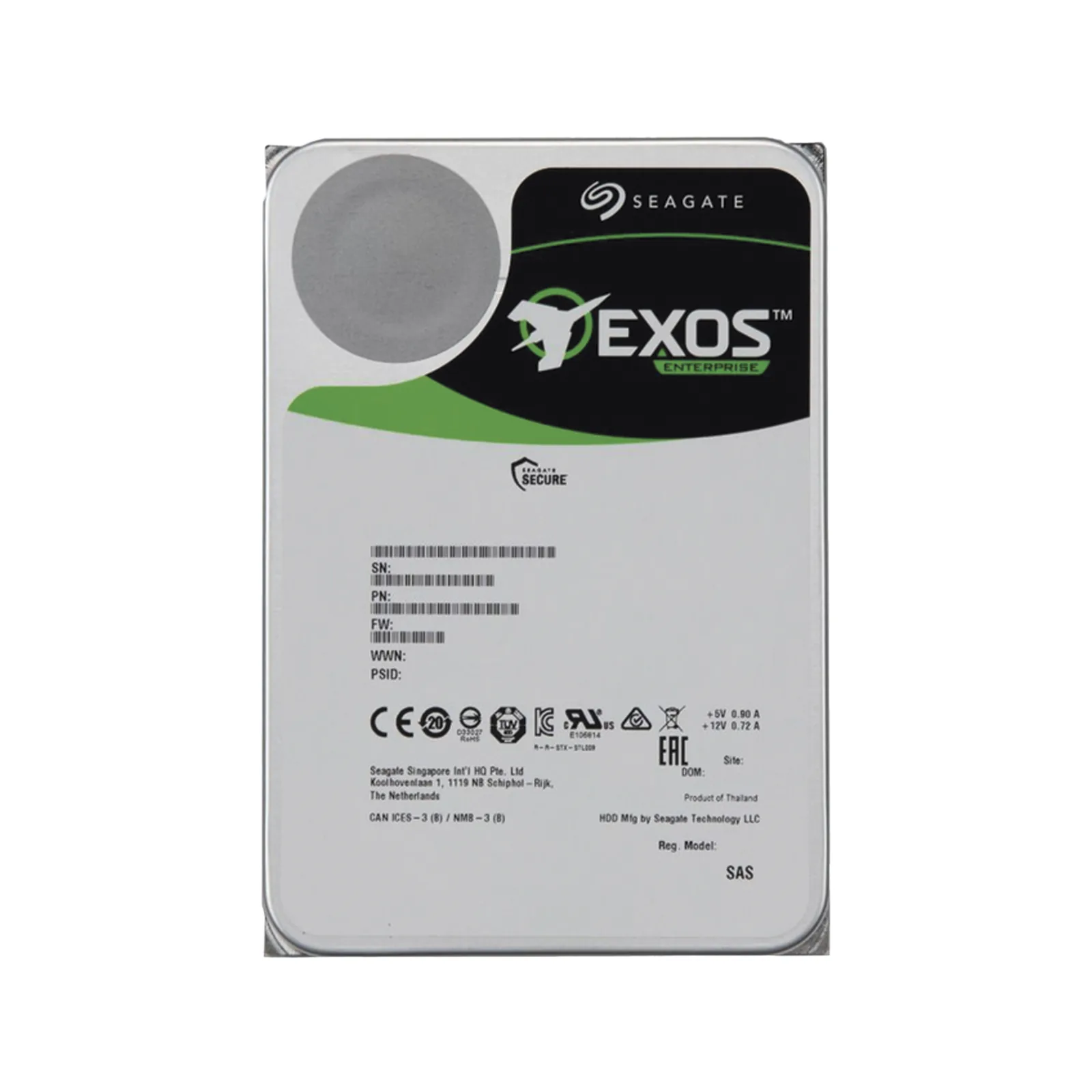 Disco Duro 3.5" 10TB Exos / 7200 RPM / SAS / Alto Rendimiento / Recomendado para DS-A82024D