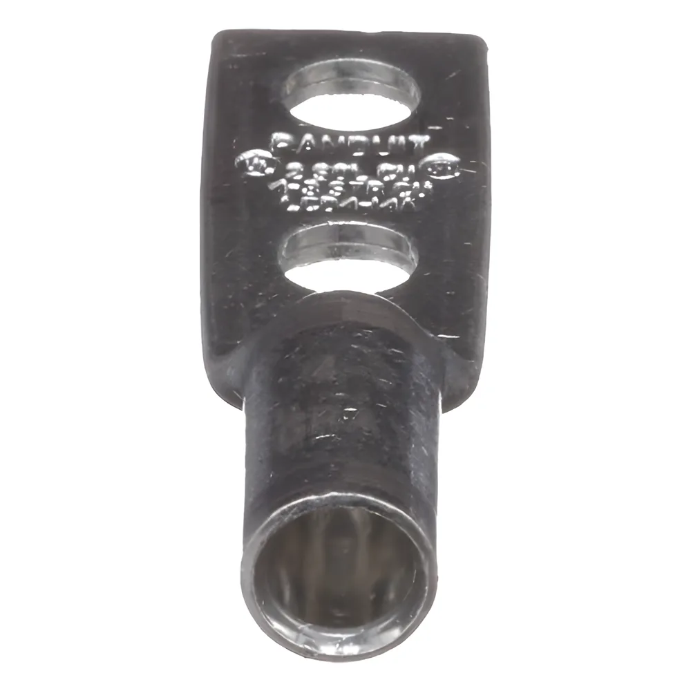 Zapata de compresión LCD4-14A-L para cal. 4 Awg, Doble barreno para tornillo prisionero de 1/4, Espaciado de orificio 16mm, 1 Pz