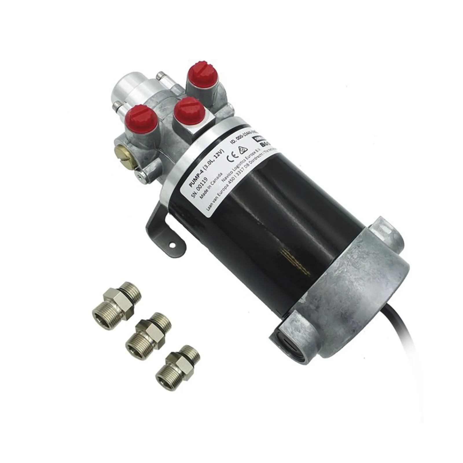 Bomba Hidráulica de Engranajes PUMP-4 / 12 V CC / Reversible / Caudal 3.0 L/min / Desplazamiento Cilindro 290-960 cc / Conexiones ORB / Compatible con SteadySteer / Requiere Sistema NAC-3 o AC42