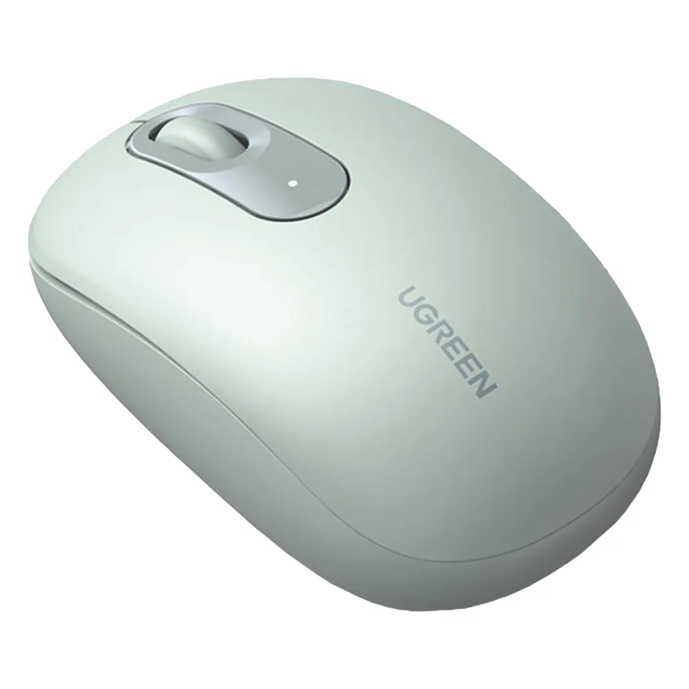 Mouse Inalámbrico 2.4G 800/1200/1600/2400 DPI | Función de 3 botones | Alcance 10m | Silencioso | Ergonómico | Anti-caída y Anti-interferencias | Batería Alcalina AA incluida | Color Green.