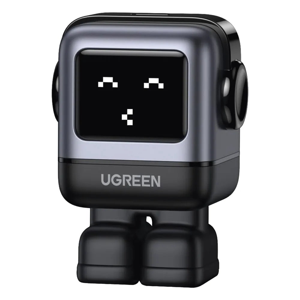 Cargador Mini GaNRobot 30W serie UNO | 1 USB-C de Carga Rápida | Tecnología GaN II | Multiprotocolo PD/QC/SCP/FCA | Carga Inteligente | Pantalla LED | Zapato Magnético Extraíble | Thermal Guard | Color Negro.