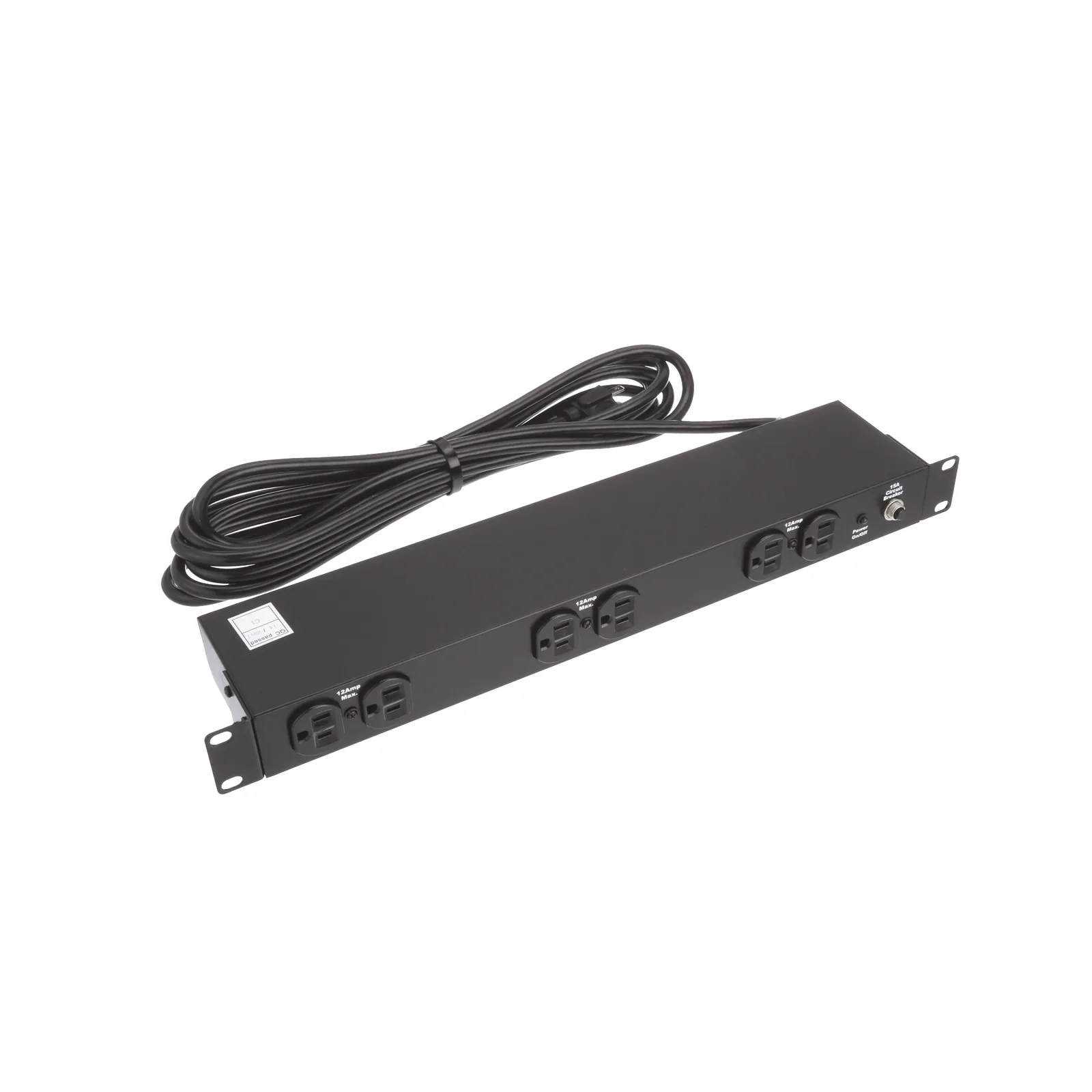 PDU Básico de Montaje en Rack, Con 6 Salidas Frontales NEMA 5-15R, Enchufe de Entrada NEMA 5-15P, de 19in, 1UR, 15 Amp, 120 Vca