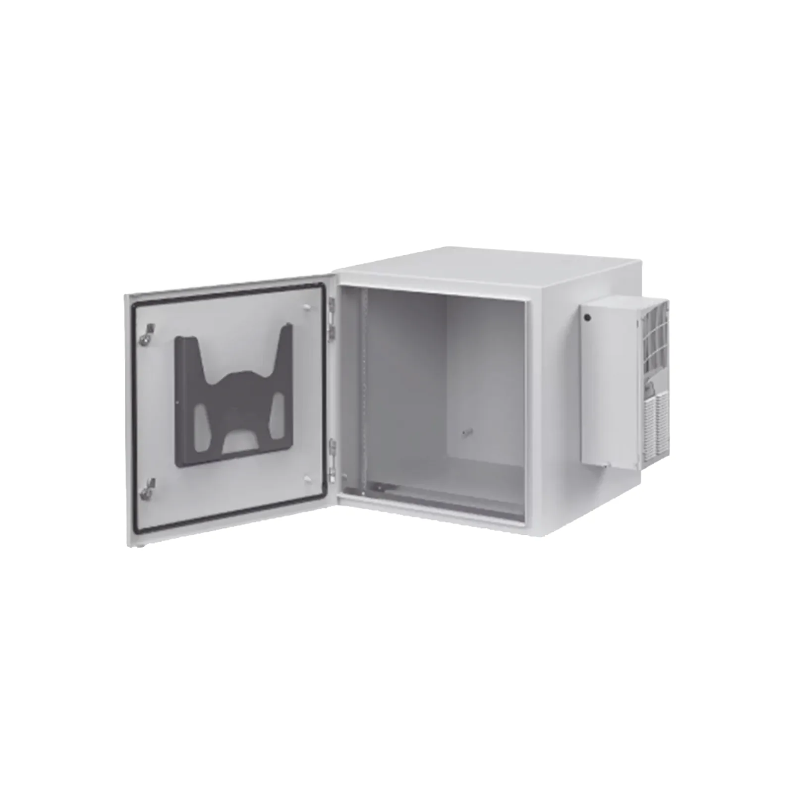 Gabinete Industrial ProTek de 19 UR de 922 x 600 x 614 mm Puerta Sólida Con Aire Acondicionado de 800 BTU / Protección NEMA Tipo 4/12; IP66, Fabricado en Acero Color Gris Claro