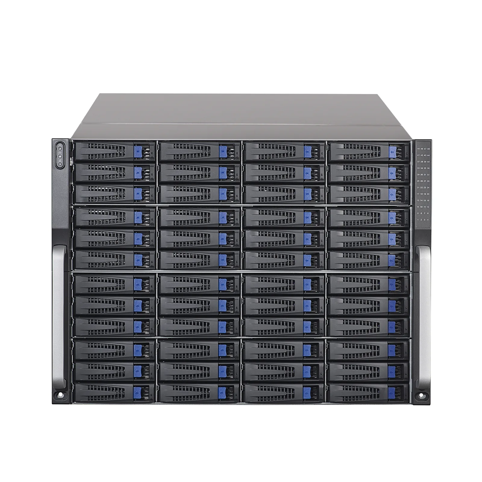 Servidor de Almacenamiento Cluster / 48 Bahías de Disco Duro / Controlador Simple / Graba 600 Canales IP / Fuente Redundante