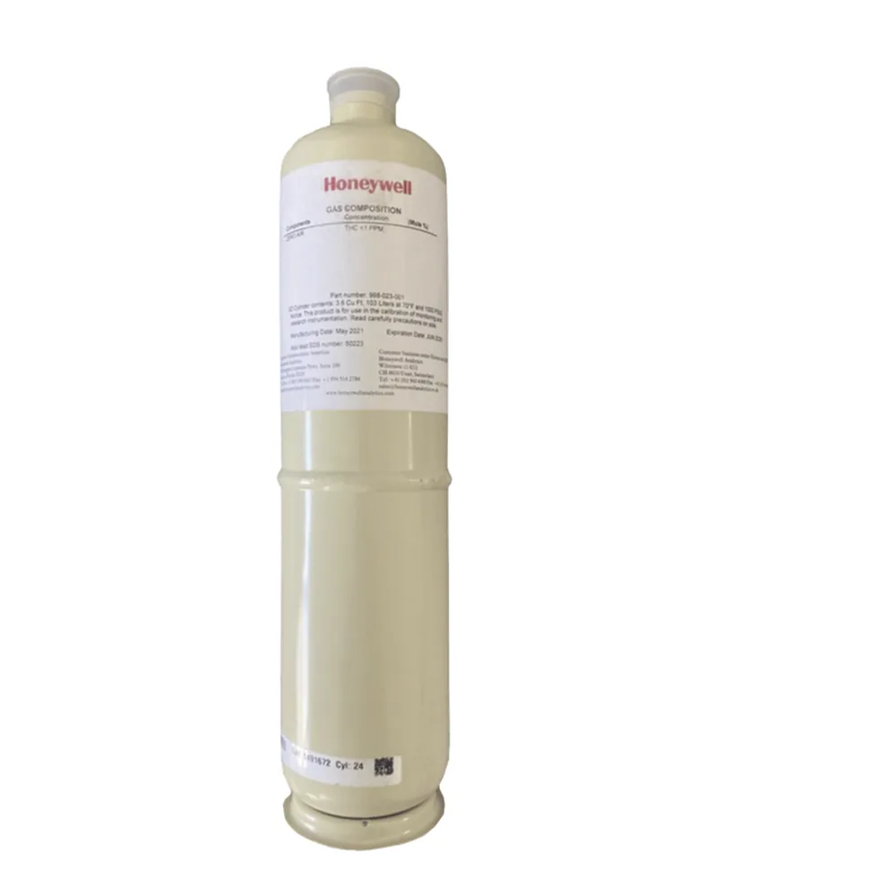 Cilindro de gas de calibración de hidrógeno (H2) balance aire, 1000 ppm, 58 L, para detectores serie XNX, XCD y S3K