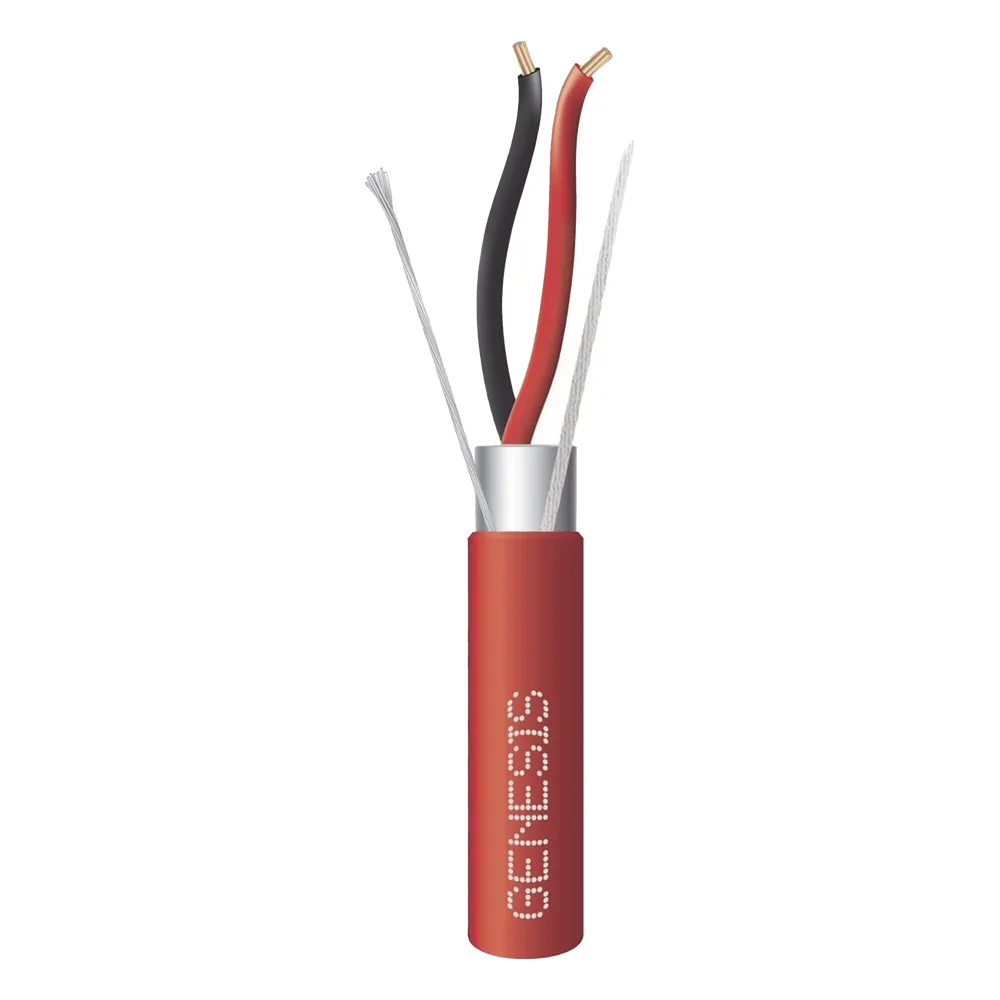 Carrete de 305 Metros (1000 Pies) de Cable / 2x14 AWG / Plenum / Blindado / Tipo FPLP / Color Rojo / Para Aplicaciones en Sistemas de Detección de Incendio y Sistemas de Evacuación