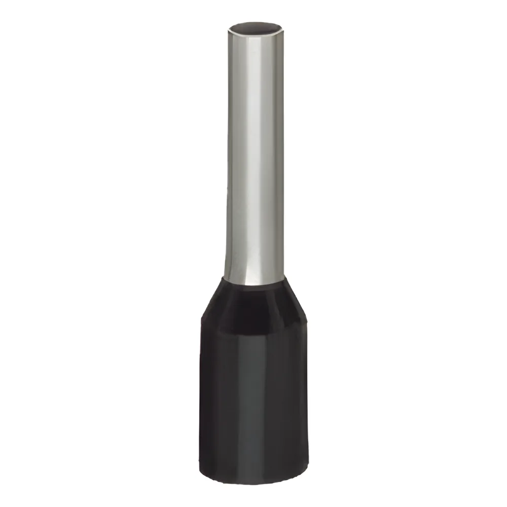 Terminal de Crimpado / Hembra 1.5 mm² AWG 16 / Camisa Plástica Negra / Crimpado Hermético Estanco al Gas / Cobre Electrolítico / Según DIN 46228