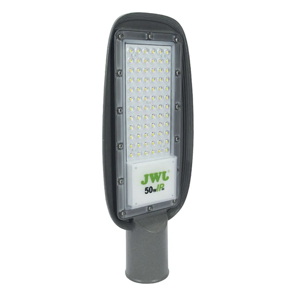 Luminaria LED de 50 W/ 100 - 265 V CA ~50/60 Hz / Fotocelda / Color Blanco/ Dimensiones 160 x 390 x 78 mm / Ángulo de Luz 135°.