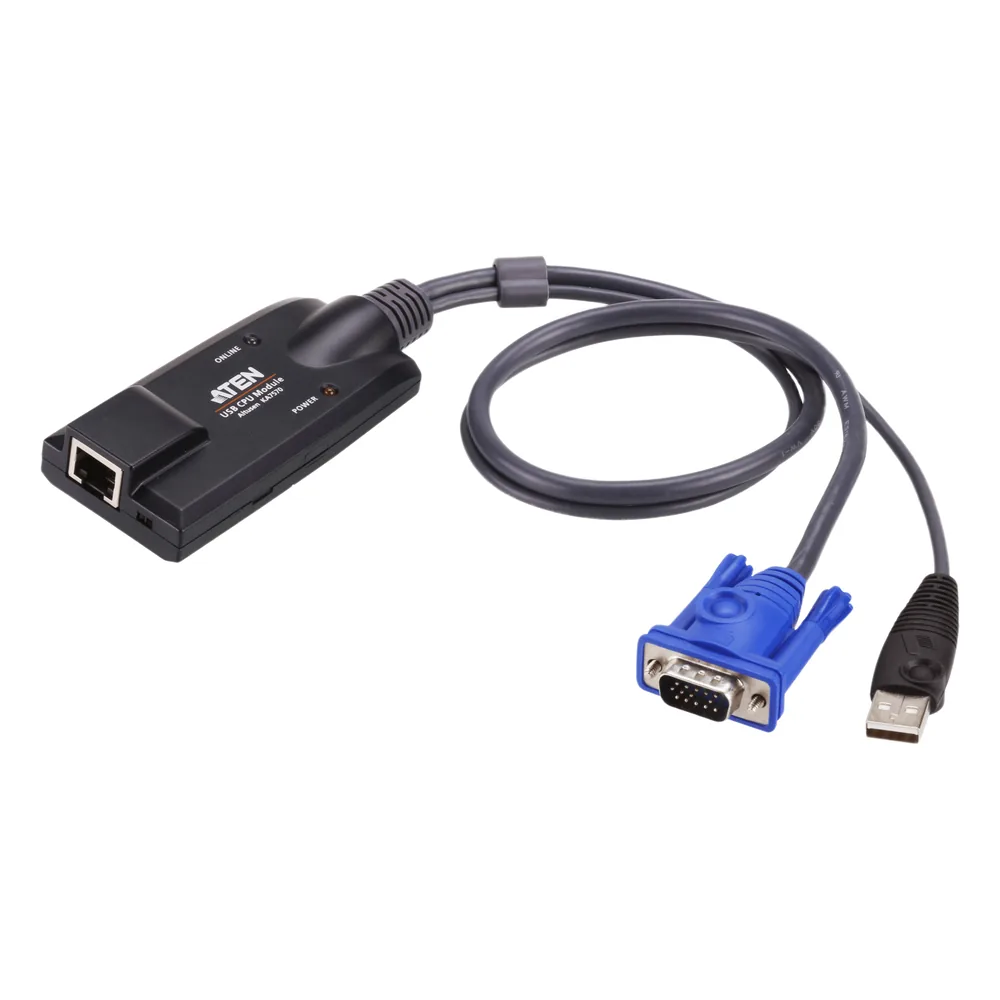 Cable Adaptador | KVM VGA USB | Resolución 1600x1200 | 40m | Emulación de teclado y mouse