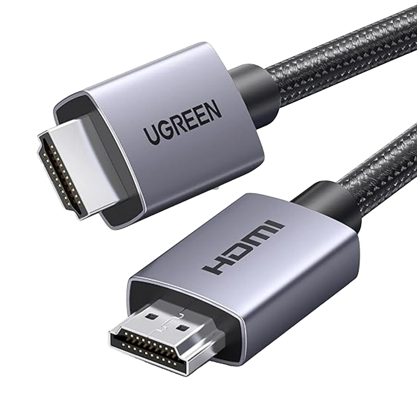 Cable HDMI 2.0 de Nylon Trenzado | 2 metros | 4K@60Hz | ARC | Dolby ATMOS | True HD | DTS HD | HDR | 3D Inversivo | 3 modos de Visualización | 3 Capas de Protección + 4 de Blindaje | Niquelado | Carcasa de Aluminio.