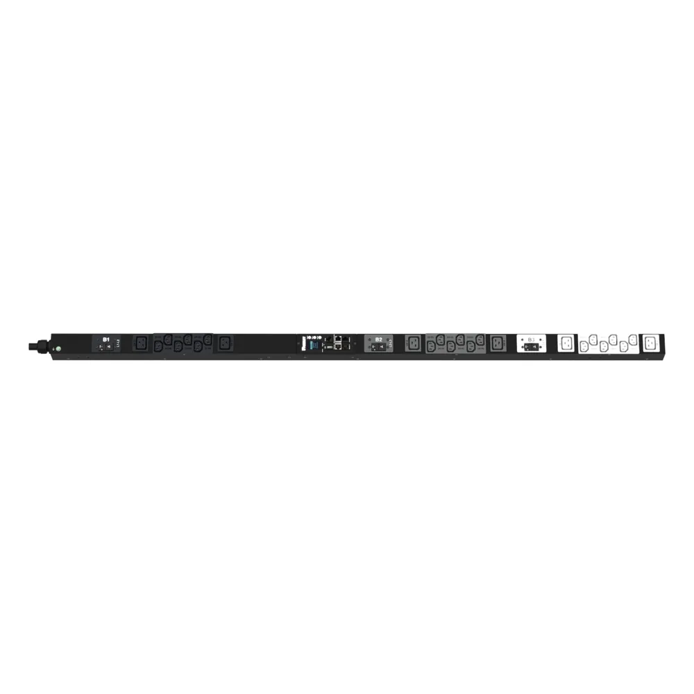 PDU Monitoreable (MI) para Distribución de Energía, Enchufe de Entrada NEMA L21-30P, Con 18 Salidas C13 y 6 C19, de Instalación Vertical, 208 Vca, 30 Amp