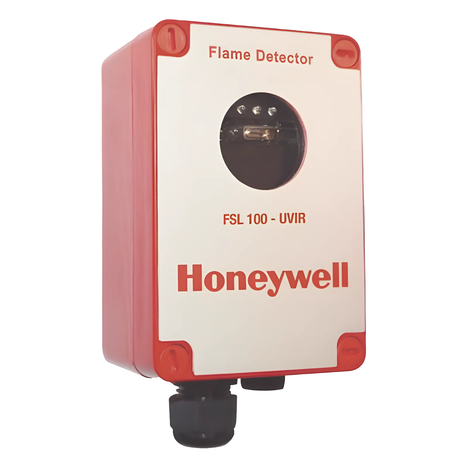 Detector de flama ultravioleta (UV), apto para zona ATEX 2/22 y FM 3611 Clase 1, 2 y 3 División 2, certificado EN54-10, color rojo