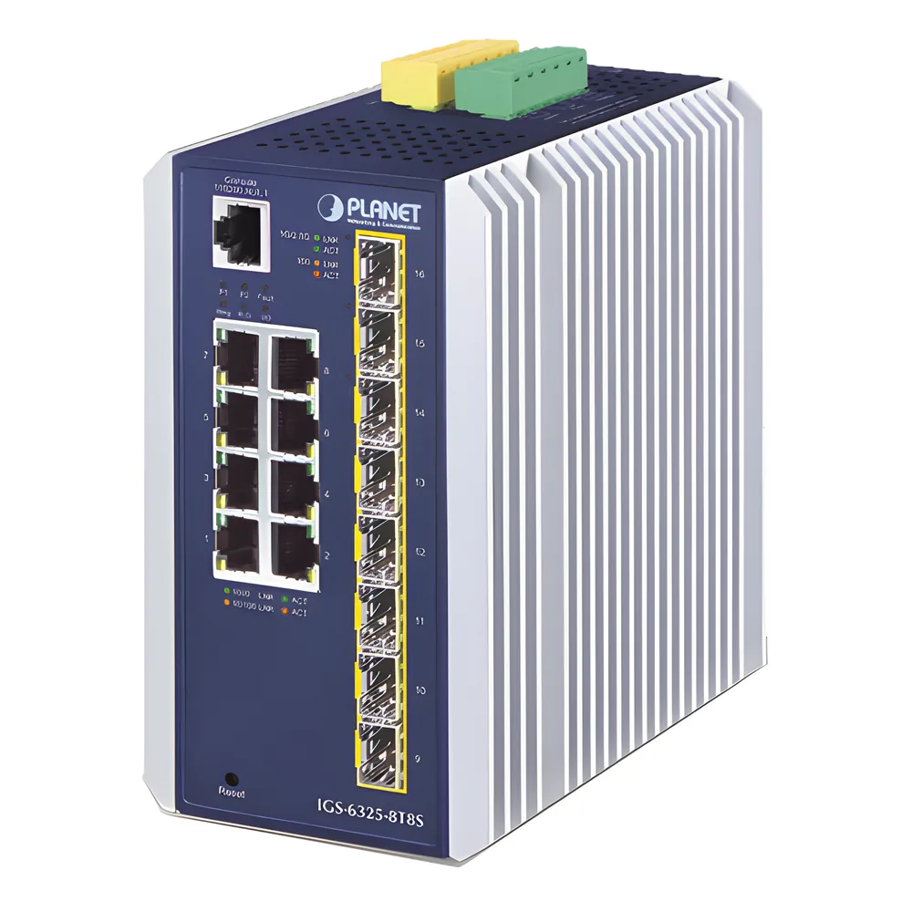 Switch Industrial Administrable Capa 3, 8 Puertos Etherrnet 10/100/1000T, 8 Puertos SFP de 1G/ 2.5G