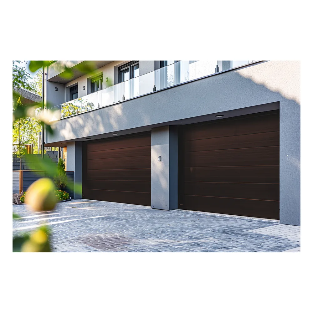 Puerta de Garage D / Alta calidad / 12x7 pies / 1 3/4" Aislante Termico / Estilo Americana / Imitacion Madera / BLACK WALNUT .