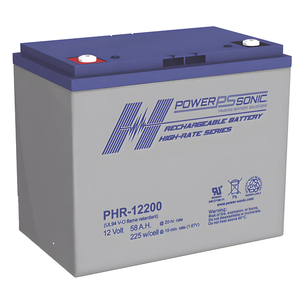 Batería 12V, 58AH, Para Respaldo, Serie PHR, Tecnologías AGM/VRLA, 5 Años Vida Útil, Terminales M6, Reconocida UL