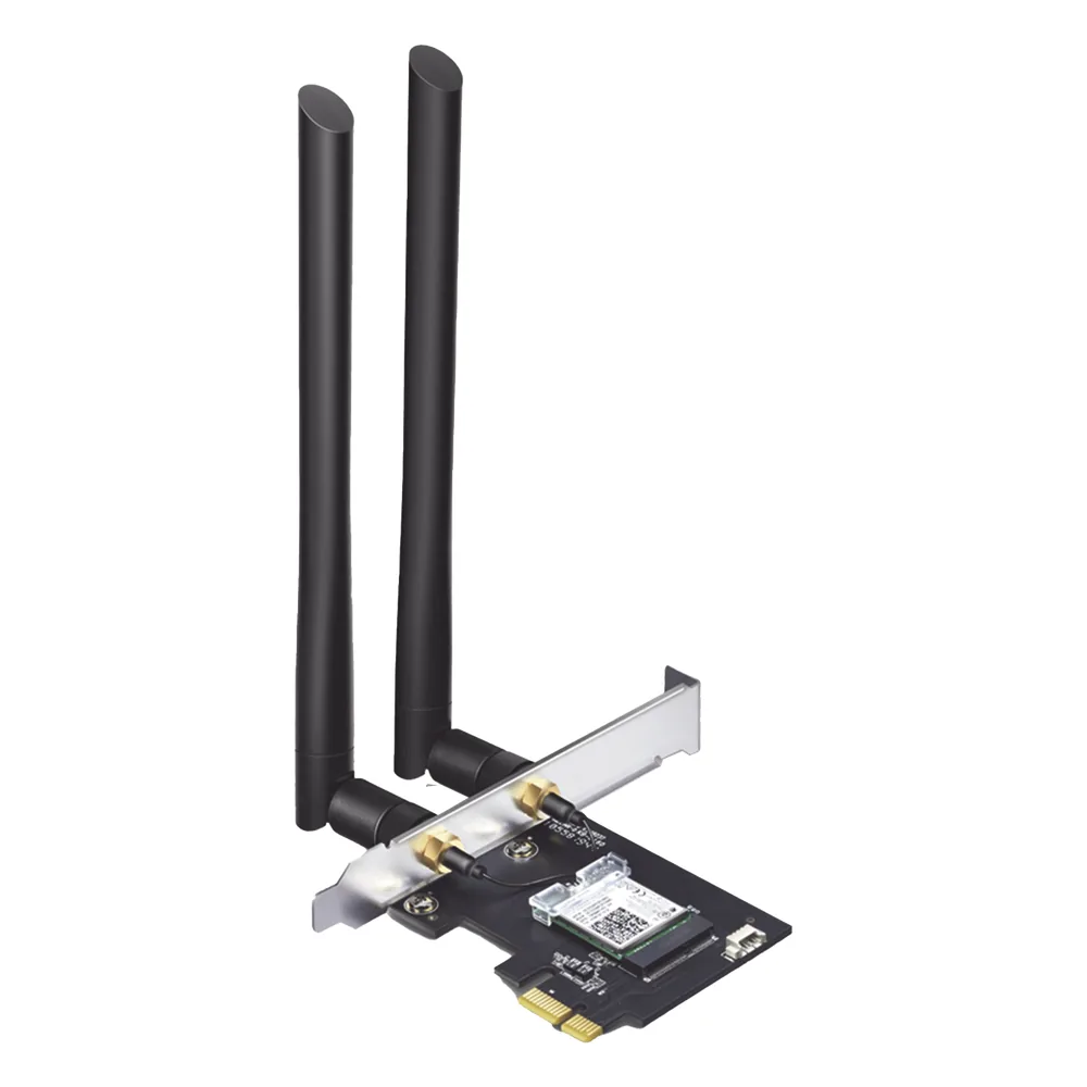Adaptador PCIe inalámbrico doble banda AC 1200 Mbps / Antena de alta ganancia / Tecnología MU-MUMO 2X2 / Soporte de perfil bajo y Altura completa / Bluetooth 4.2