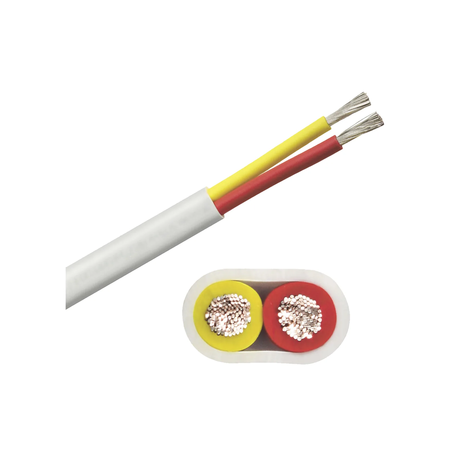 Rollo de cable plano grado marino calibre 10, de 2 conductores (rojo y amarillo) de 100 pies (30.48 m).