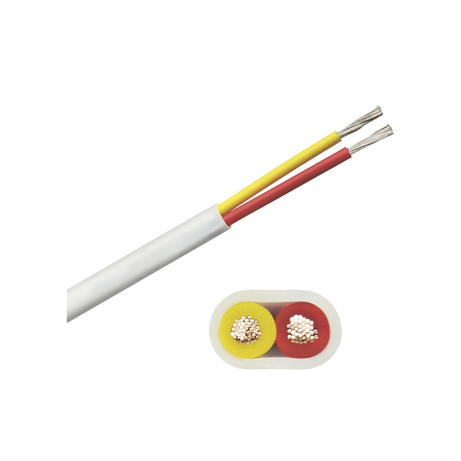 Rollo de cable plano grado marino calibre 14, de 2 conductores (rojo y amarillo) de 500 pies (152.4 m). de 2 conductores (rojo y amarillo)