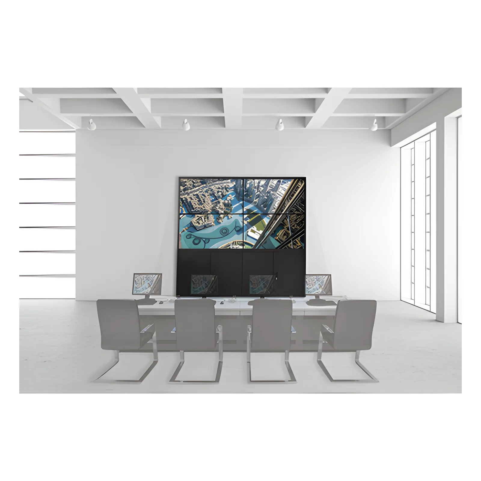 Kit Videowall 2X2 / Incluye 4 Pantallas de 55" / Decoder / Base de Piso / Accesorios de Instalación