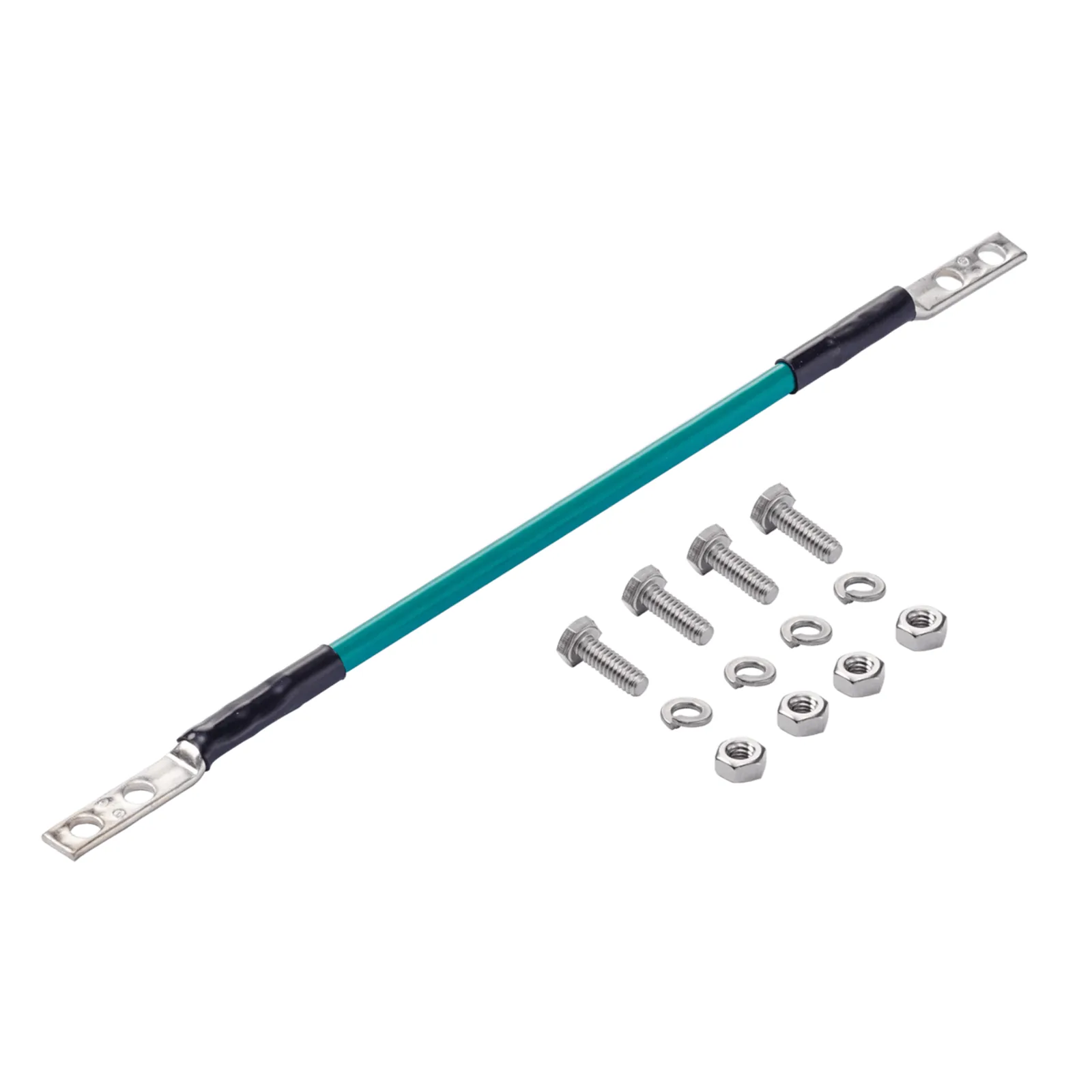 Kit de Jumper de Tierra Física, de Cobre 6 AWG, Fabricado con Aislamiento THW y Terminales de Dos Orificios en Cada Extremo, 30 cm de largo